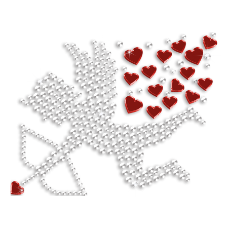 Cupid's Love Crystal Rhinestone Iron ons